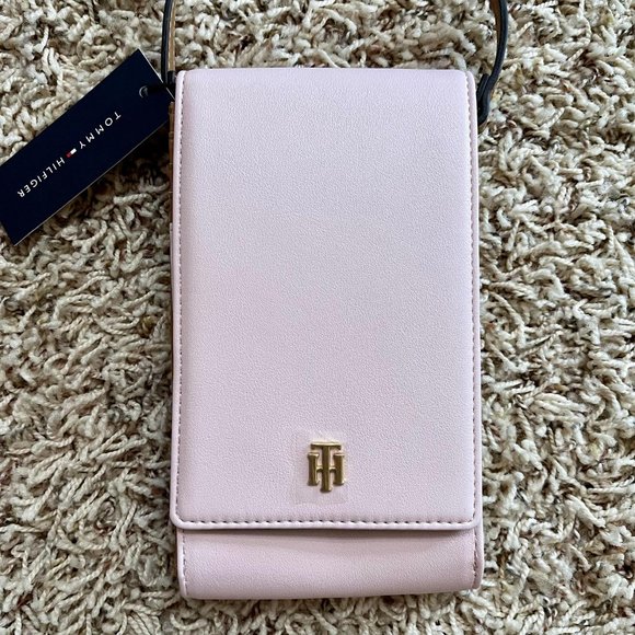 Tommy Hilfiger Women's Julia Crossbody Phone Bag Pink (New) - Picture 1 of 15
